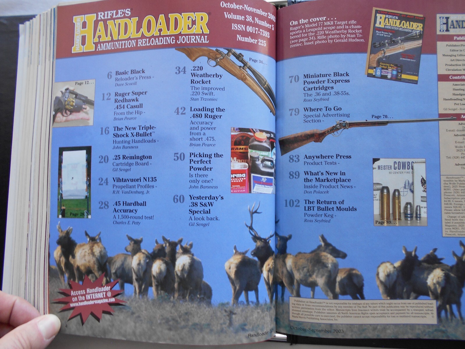THE HANDLOADER Magazine-OCTOBER,2003 NUMBER 225