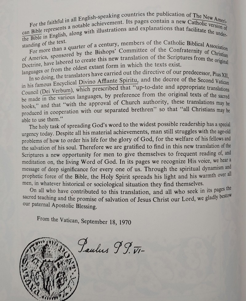Vintage Holy Bible Catholic Heirloom Edition 8.75×11.5″ The New American Bible