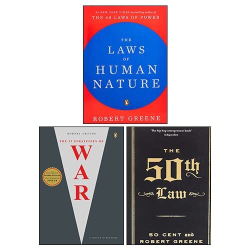 Robert Greene 3 Books Collection Set ( Human Nature, War, The 50th Law) PAPERBAC