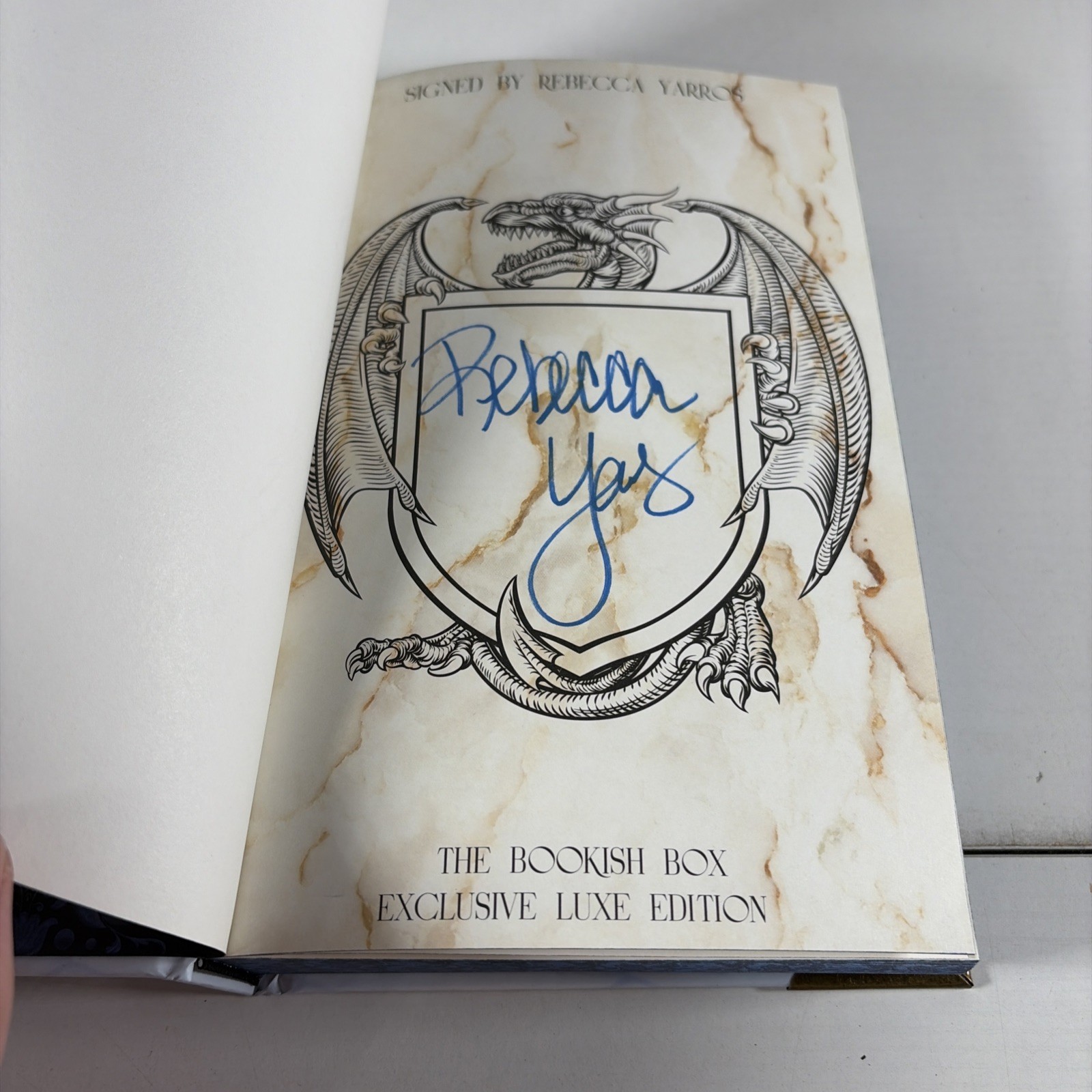 Fourth Wing SIGNED & Iron Flame Bookish Box Luxe Edition Rebecca Yarros Overlays
