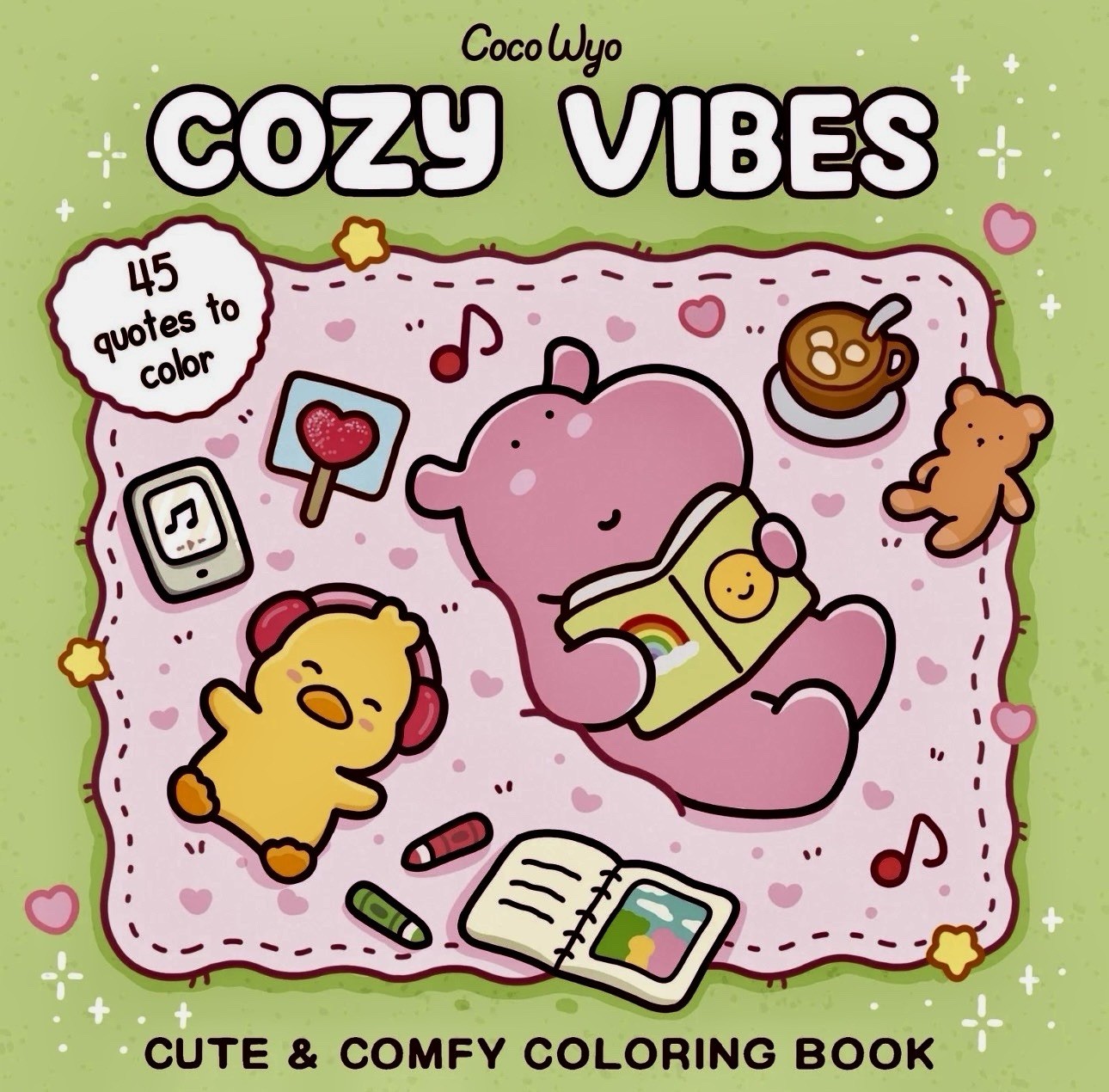 Cozy Vibes: Coloring Book for Adults and Kids (Cozy Spaces Coloring) BRAND NEW