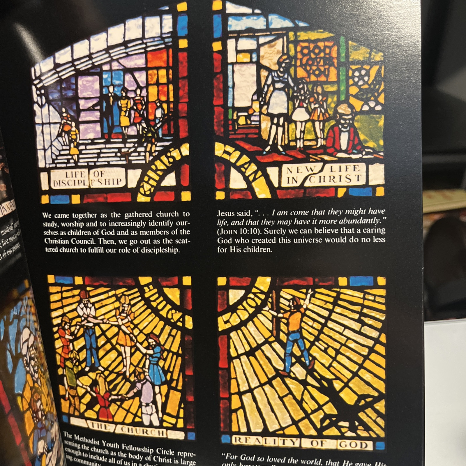Window sharing God’s caring Edward Reichart, Signed By Charles L. Allen