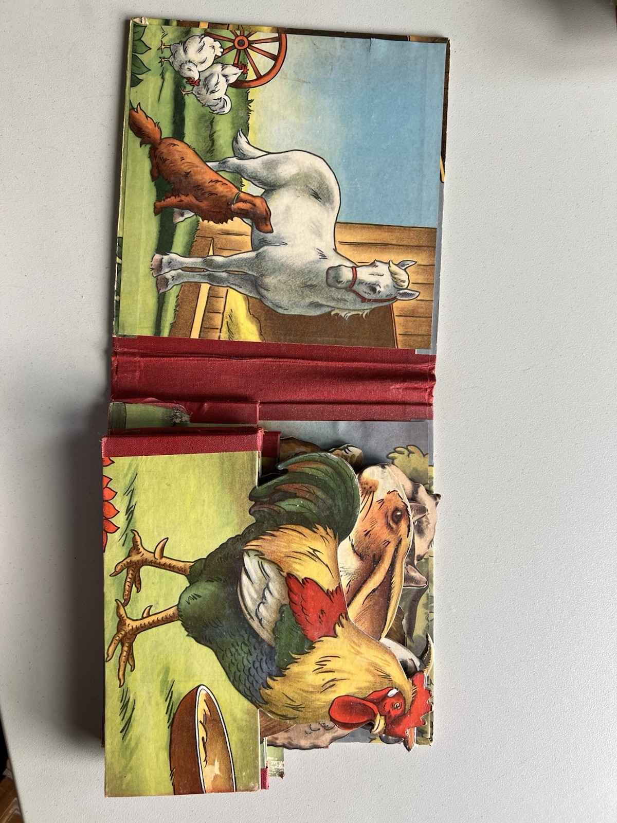 Saalfield Publishing 1941 Farmyard Play Book Vintage Illustrated Hardcover