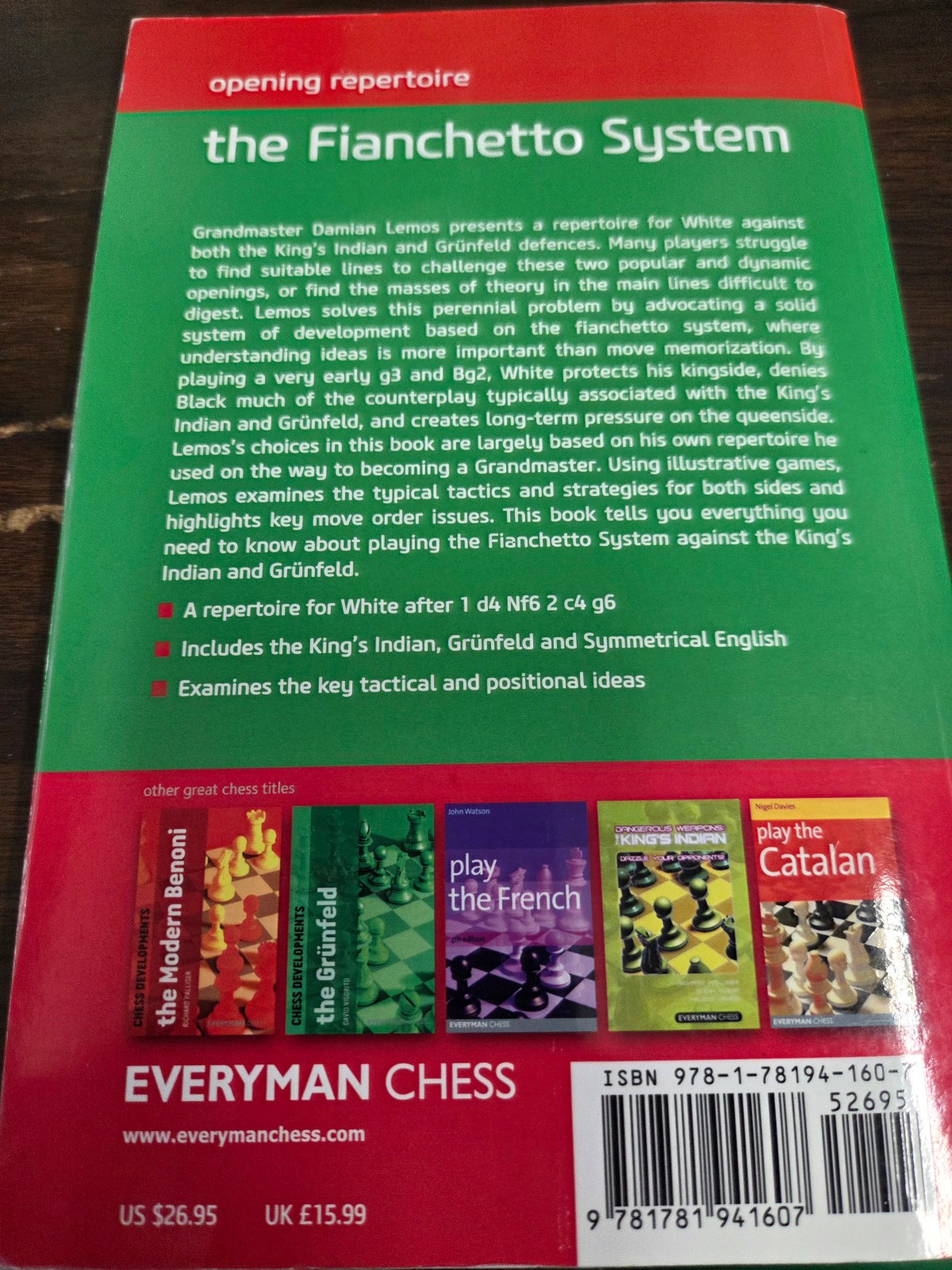 Opening Repertoire: Fianchetto System by Damian Lemos from Everyman Chess