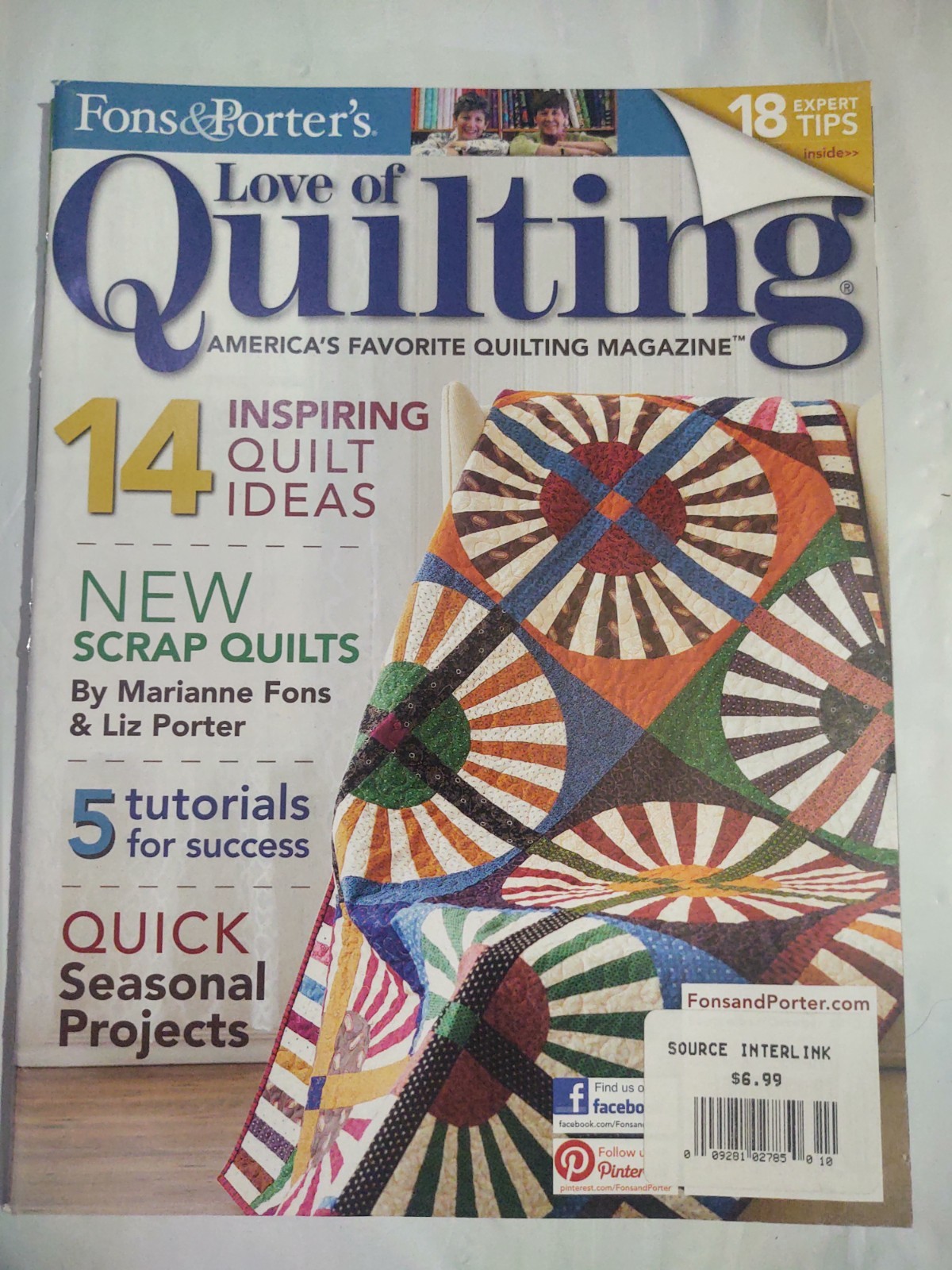 Best of Fons & Porter -Tabletop Quilts Paperback with ten magazines included lot
