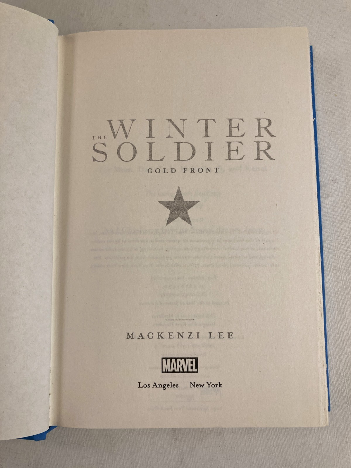 The Winter Soldier Cold Front Mackenzi Lee FIRST Edition HC/DJ LikeNEW Condition