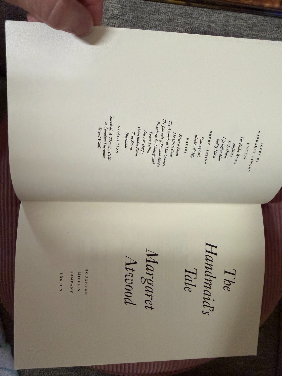 The Handmaid’s Tale — Margaret Atwood 1986 Houghton Mifflin First‑Year Trade PB