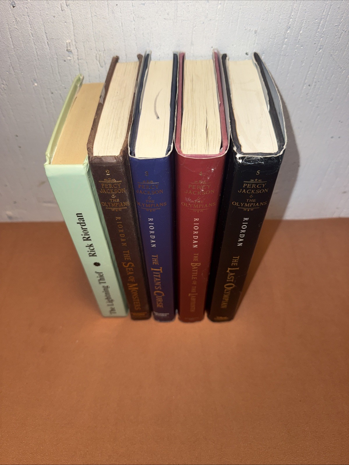 Lot Of 5 Books : Percy Jackson and the Olympians HCDJ Complete Set Rick Riordan