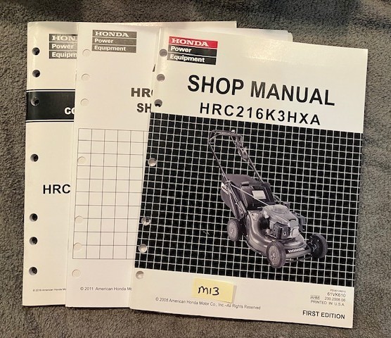 OEM HONDA HRC216K3HXA ROTARY LAWN MOWER SERVICE MANUAL W/SUPPLEMENTALS CW 2008