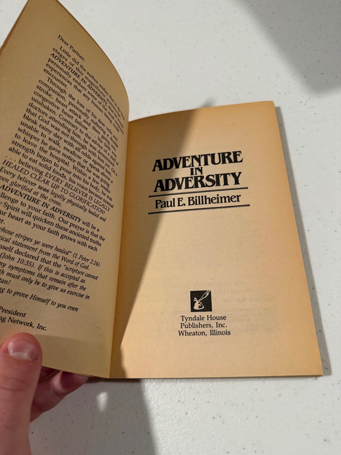 Adventure in Adversity Paul E. Billheimer 1984 1st Printing Christian Paperback