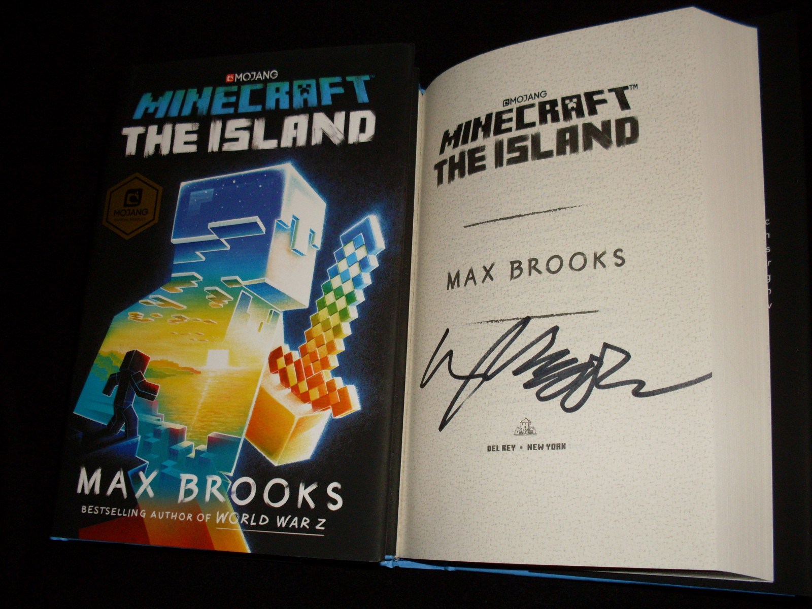 Max Brooks signed Mindcraft The Island 1st printing HC book World War Z author