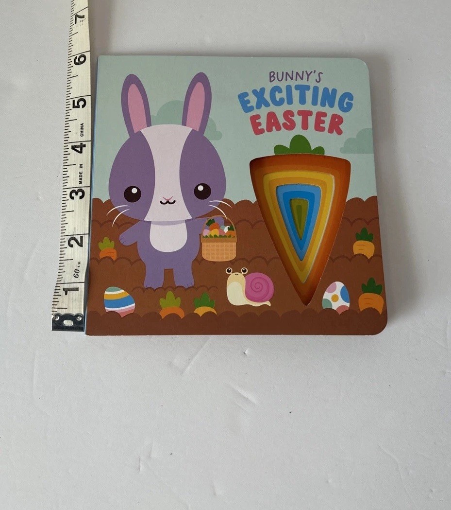 Easter Board Book BUNNY’S EXCITING EASTER Kids Book 6×6 inches