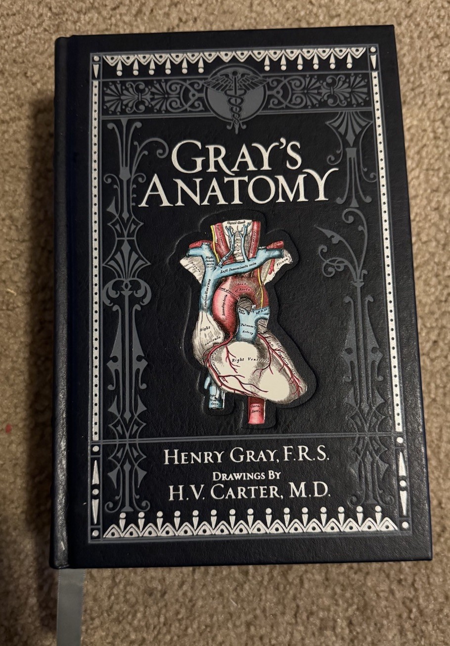 Gray’s Anatomy Blue Leather Bound Hardcover Book by Henry Gray H.V. Carter