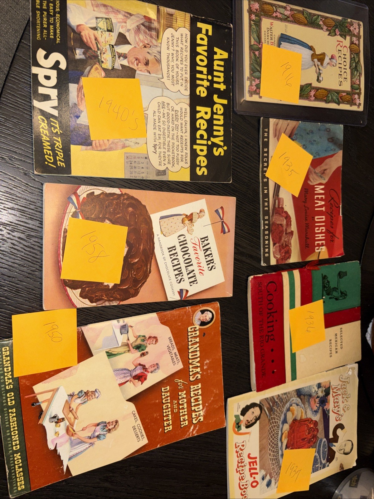 Lot Of 7 Vintage Cookbooks 1916-1937. Estate Finds
