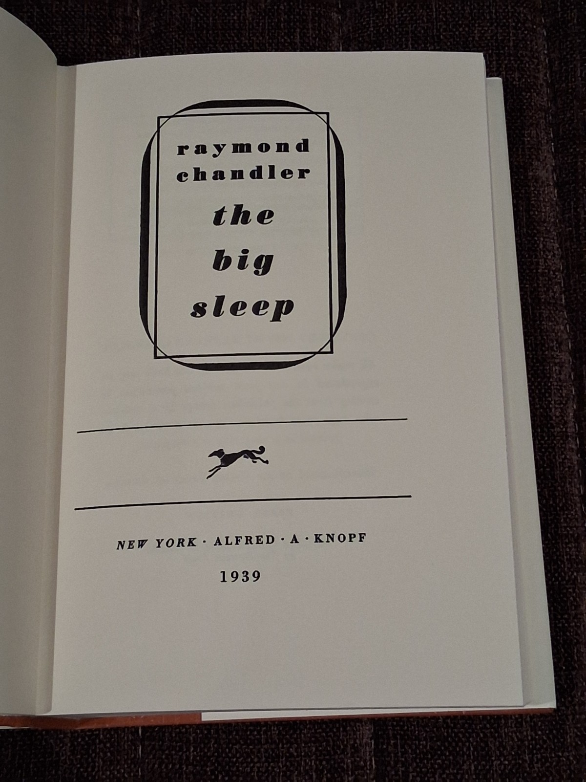 Raymond Chandler The big sleep First edition library HBDJ fine new