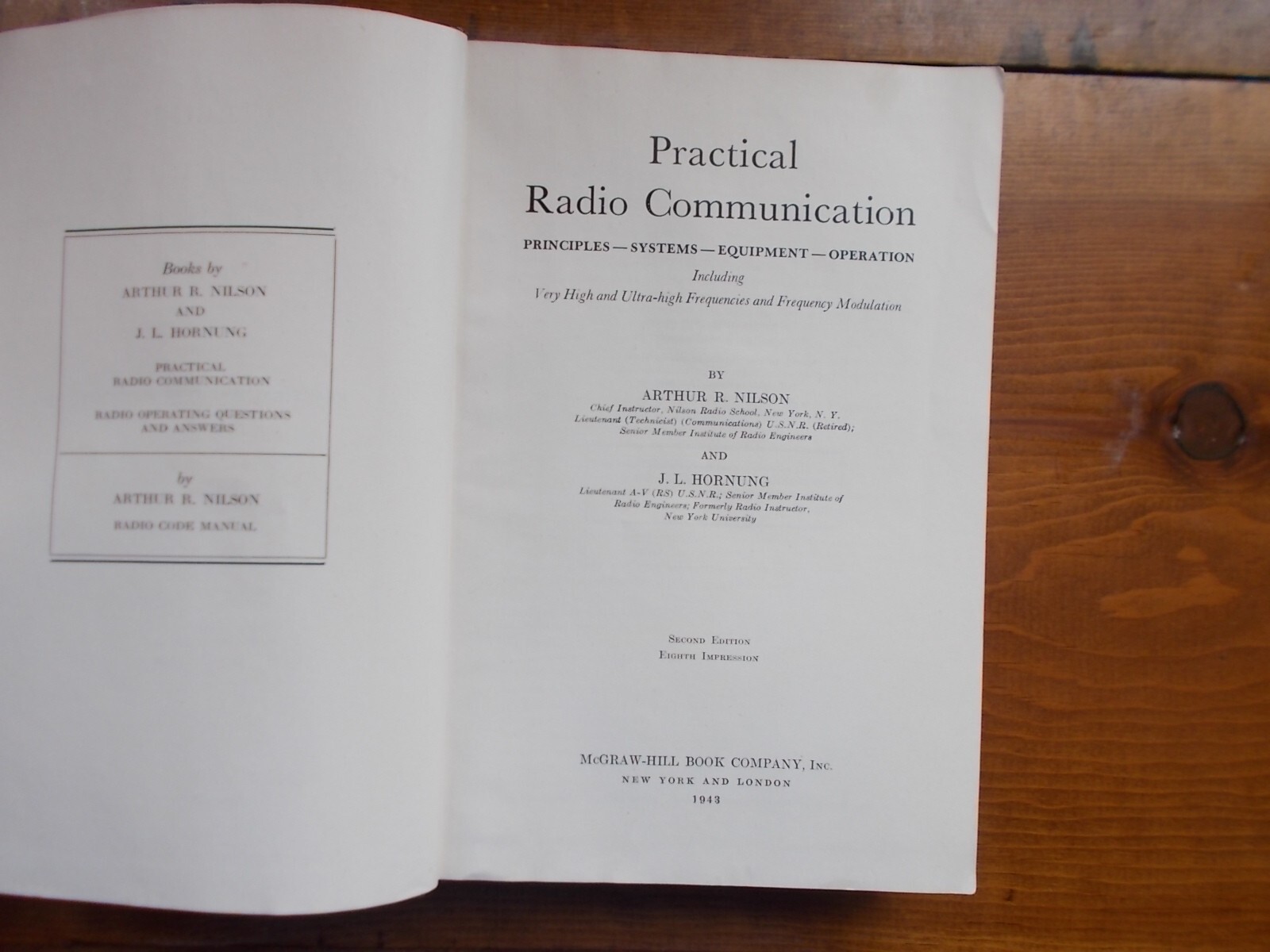Practical Radio Communication Arthur R. Nilson J. L. Hornung Textbook 1943-EPIC