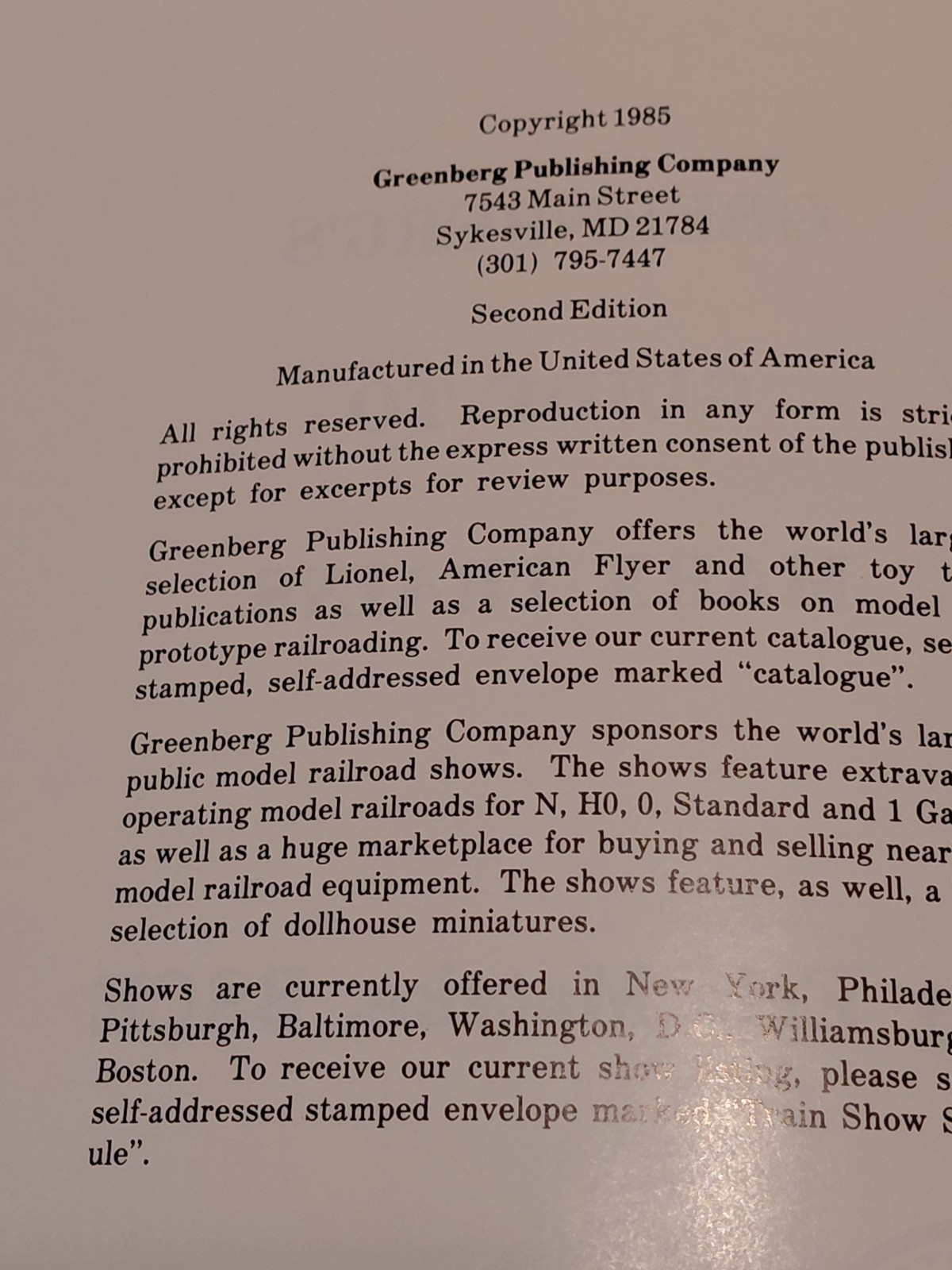 Greenberg’s Guide To Marx Trains – Eric J. Matzke – Hardcover – 1985 – copy 2