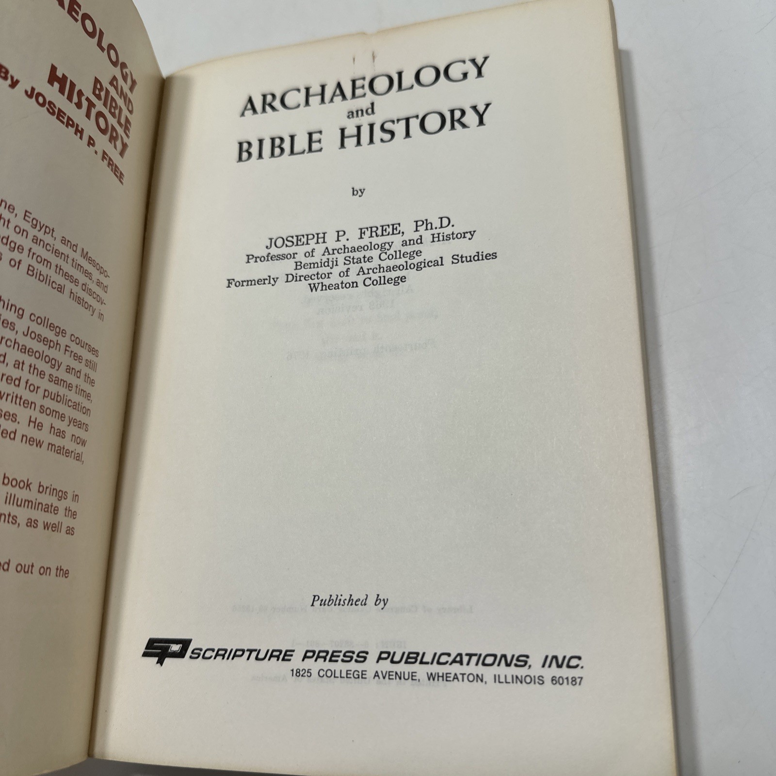 Archaeology and Bible History by Joseph P. Free 1969 Revision 14th Print 1976 PB