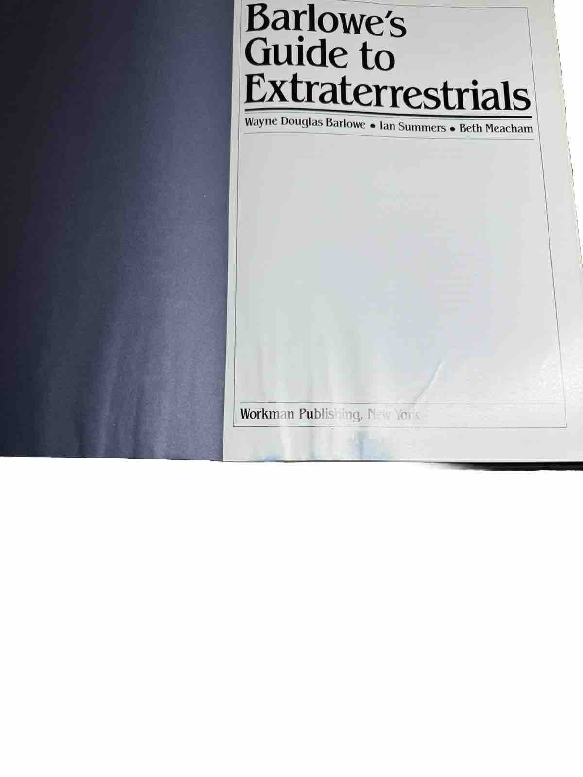 Barlowe’s Guide to Extraterrestrials By Wayne Douglas Barlowe 1987 Hardcover UFO