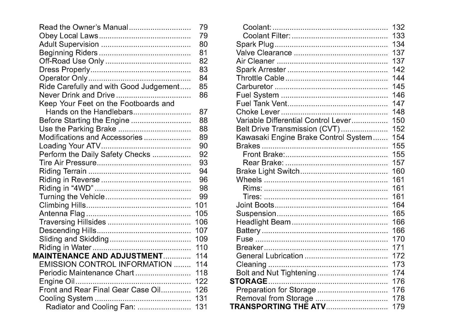 KAWASAKI Brute Force 650 4×4 Owners Manual 2011 – WIRE FASTENED – TOUGH COVERING