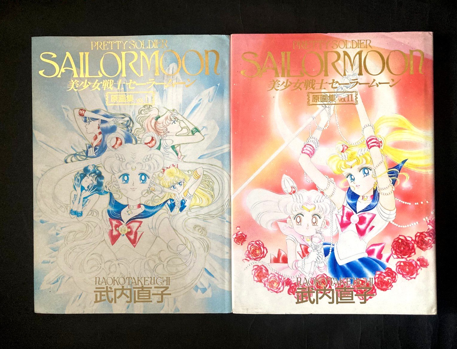 Rare 1st Print Sailor Moon Illustration Art Book Vol.01 02 Naoko Takeuchi Japan