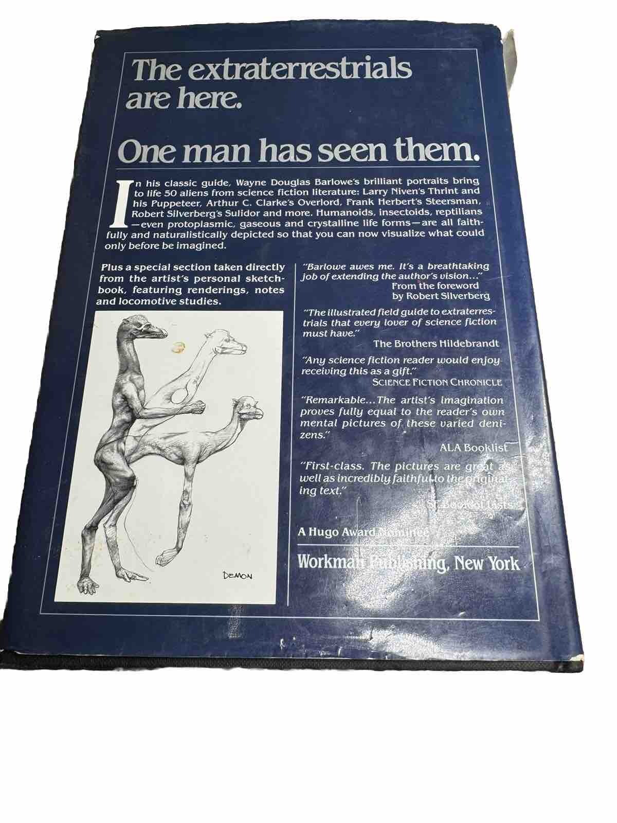 Barlowe’s Guide to Extraterrestrials By Wayne Douglas Barlowe 1987 Hardcover UFO