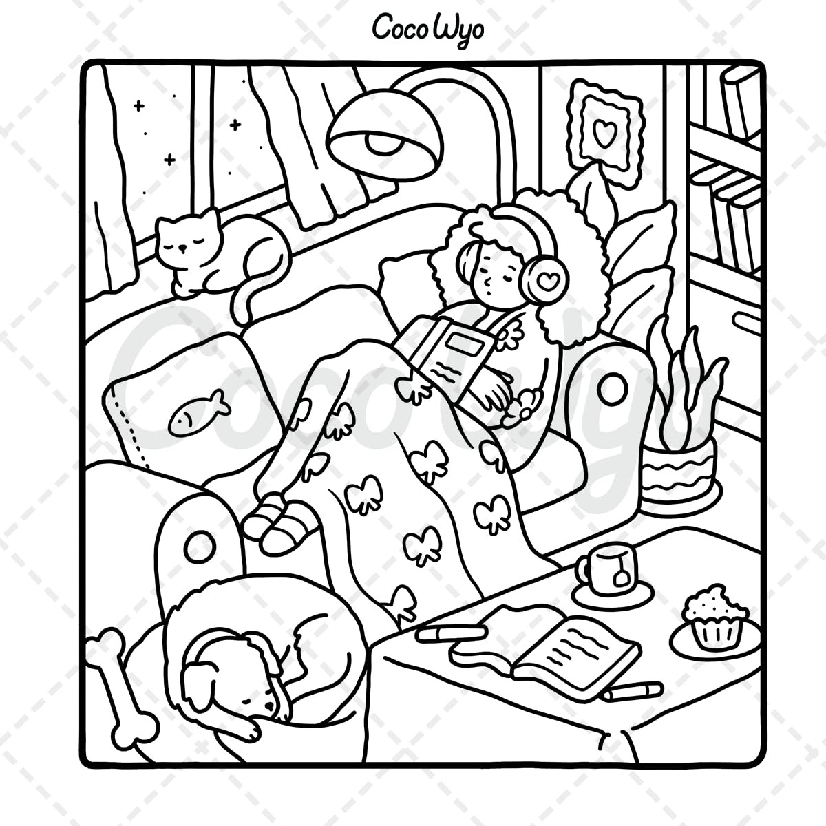 Girl Moments Coloring Book for Adults and Teens Featuring Cute Cozy Daily Act…