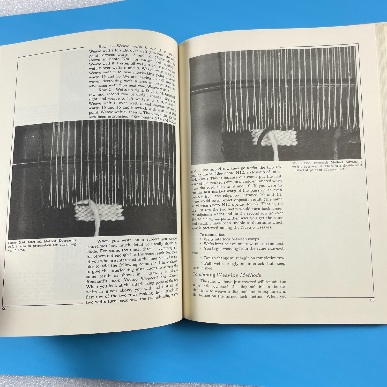 Navajo Hopi Weaving Techniques Mary Pendleton Macmillan 1974 hardcover