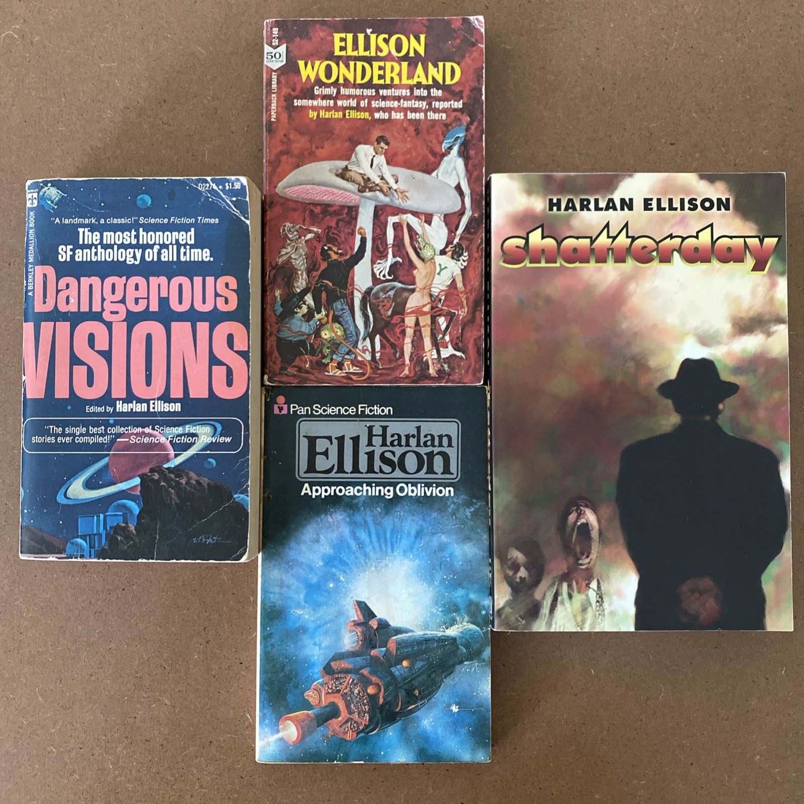 Harlan Ellison vintage 4 book lot – Oblivion, Wonderland, Visions, Shatterday