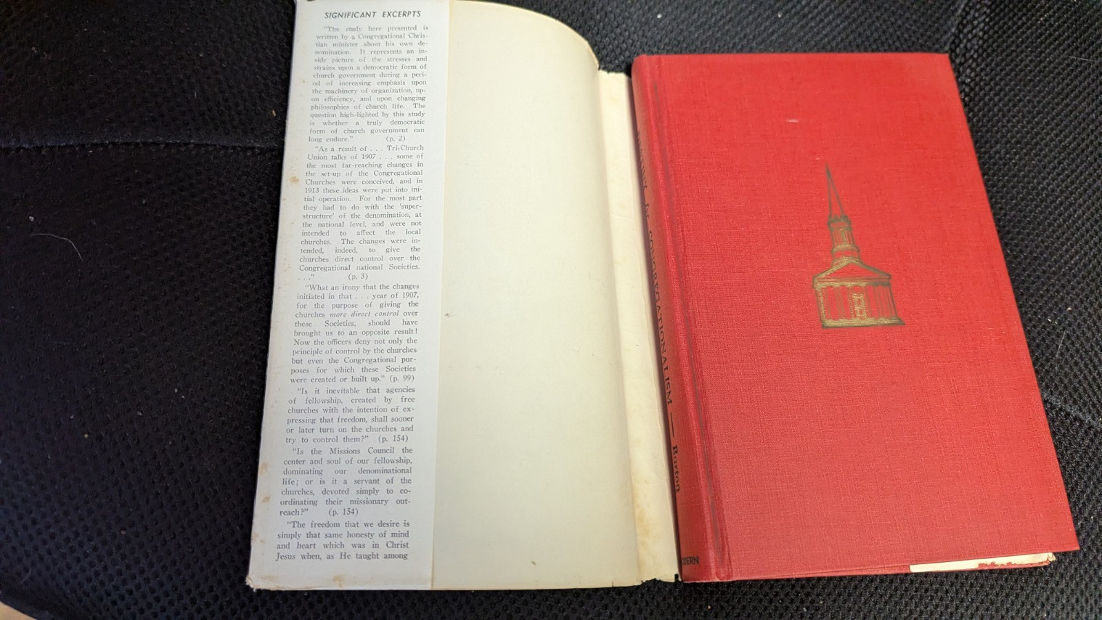 Destiny for Congregationalism Malcolm Burton 1953 SIGNED hardcover dust jacket