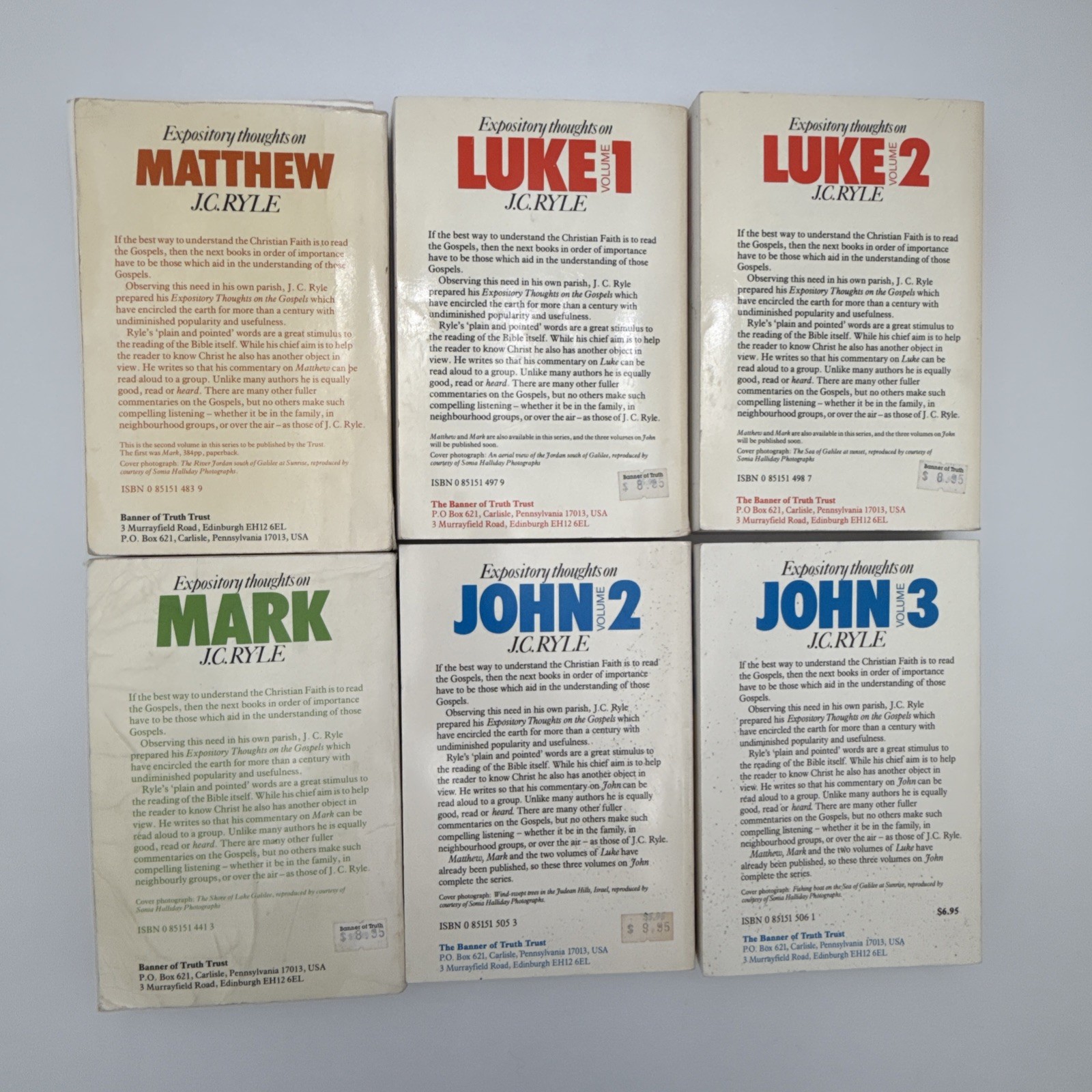 Expository Thoughts On The Gospels J C Ryle – 5 Book Lot – Banner PB Bible Study