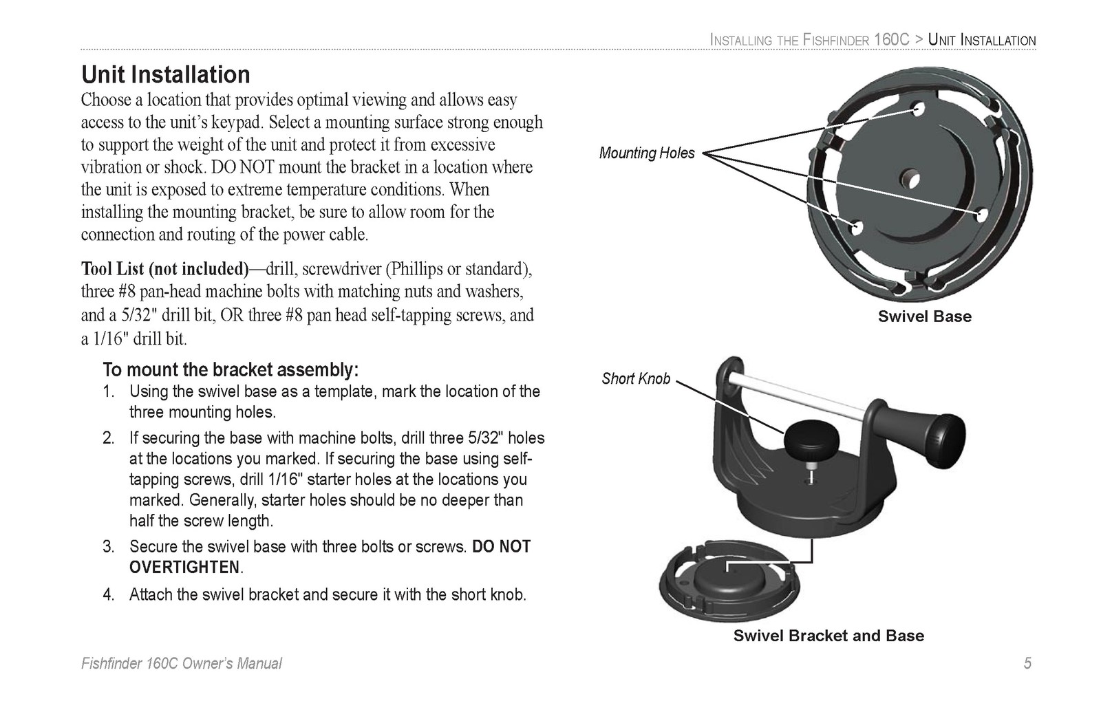 GARMIN Fishfinder 160C Color Sonar Owners Manual 2006 – WIRE BOUND – COVERS
