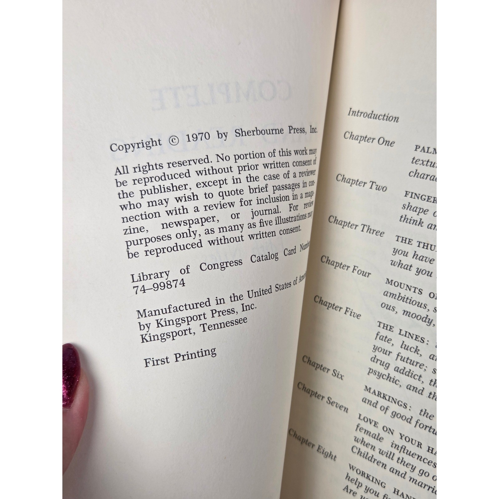 Complete Hand Reading Edith Niles 1970 First Printing For the Millions Series