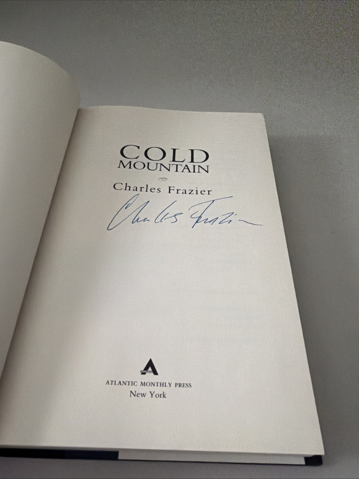 COLD MOUNTAIN – Charles Frazier – SIGNED 1st Edition DJ 1997 w/provenance