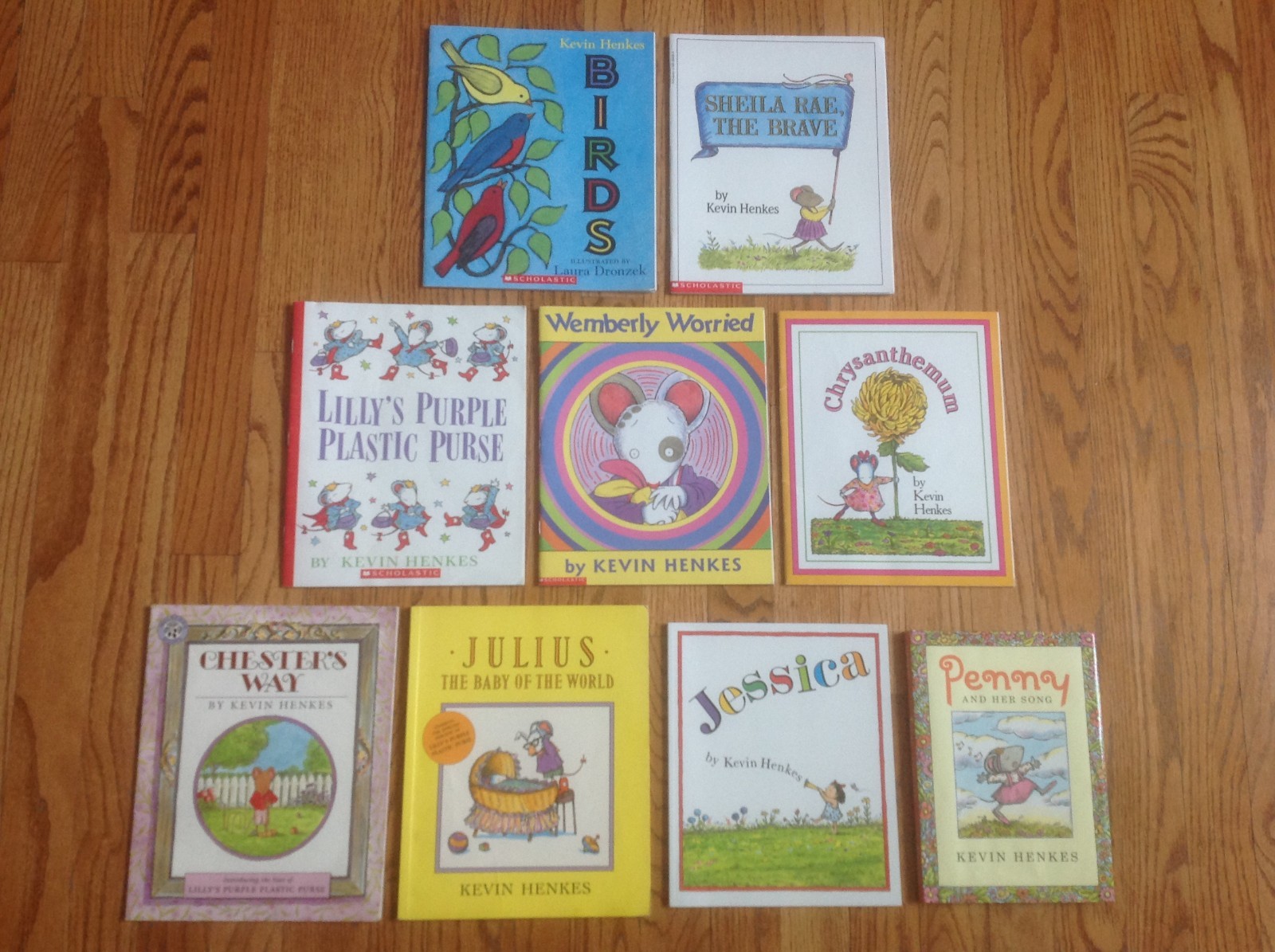 Lot 9 KEVIN HENKES Books CHESTER Chrysanthemum JULIUS Birds LILLY ~ PB/HB ~ VGC