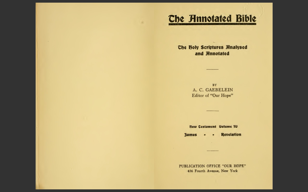 The Annotated Bible by A.C. Gaebelein – All 9 Volumes (1913-21) E-Book Set on CD