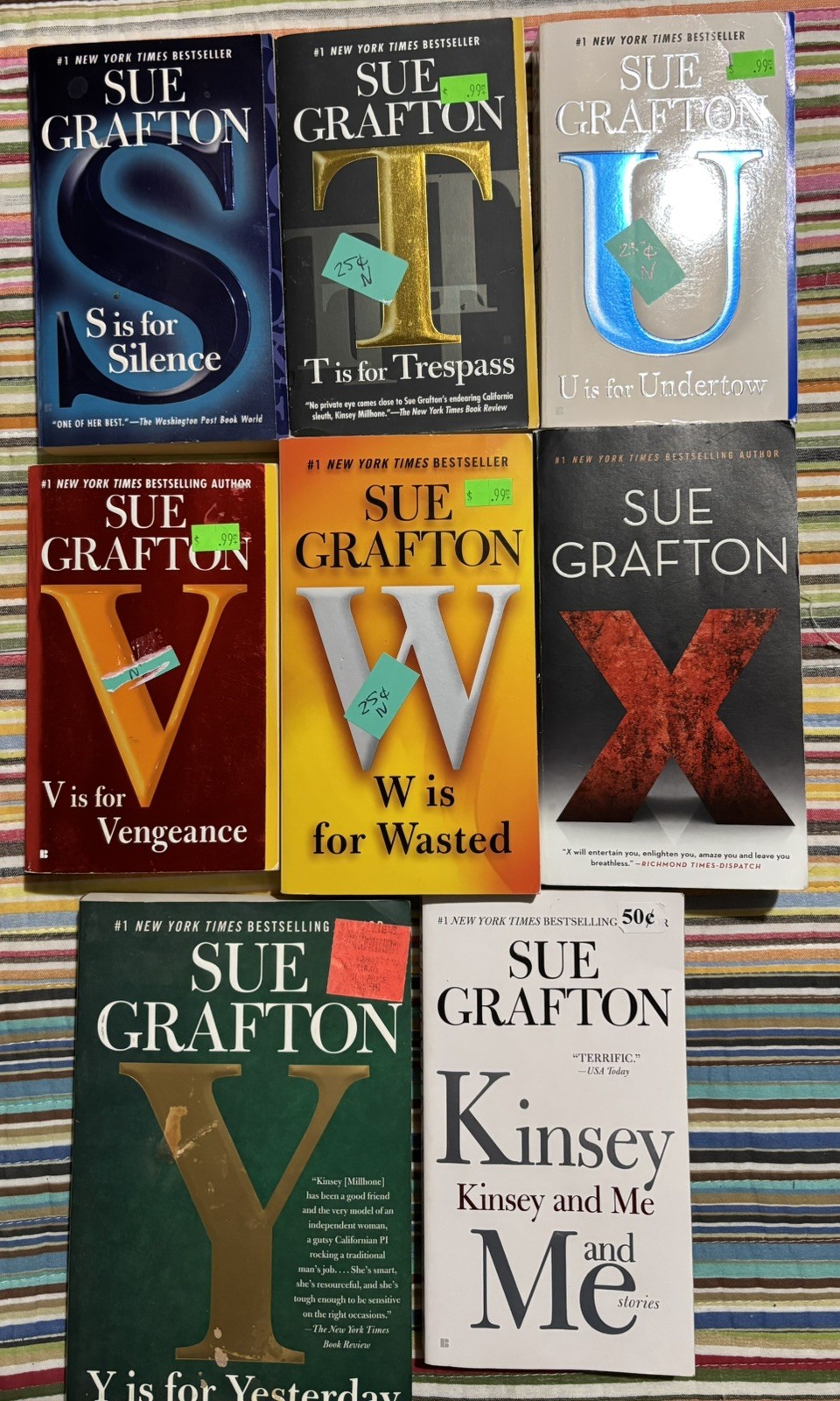 26 Sue Grafton Complete Set A-Y, Plus Kinsey & Me, Female Sleuth Mixed Lot