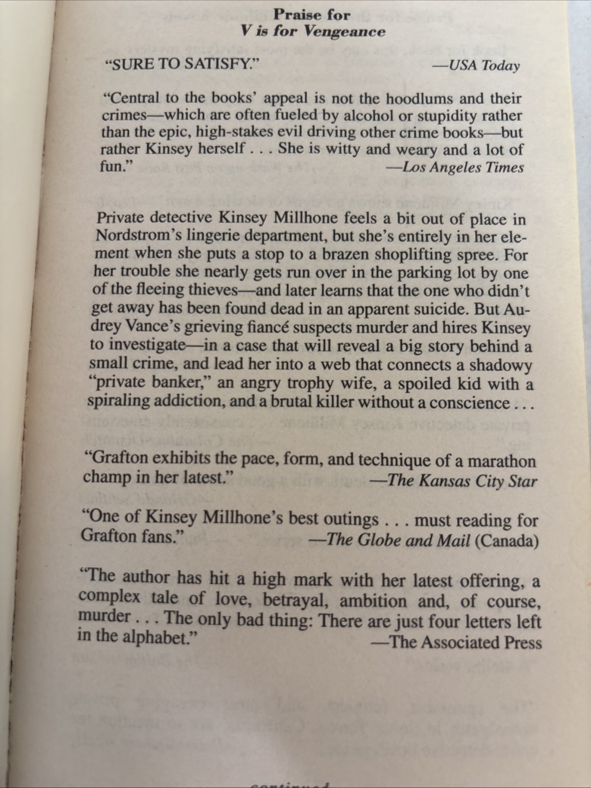 Lot fo 10 – Sue Grafton – Kinsey Millhone Ser. – Mass paperbacks – Free Shipping
