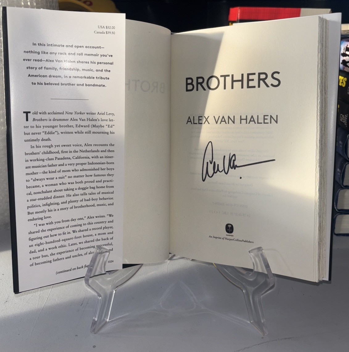 BROTHERS ALEX VAN HALEN SIGNED AUTOGRAPHED NEW BOOK SIGNED TITLE PAGE RARE #6