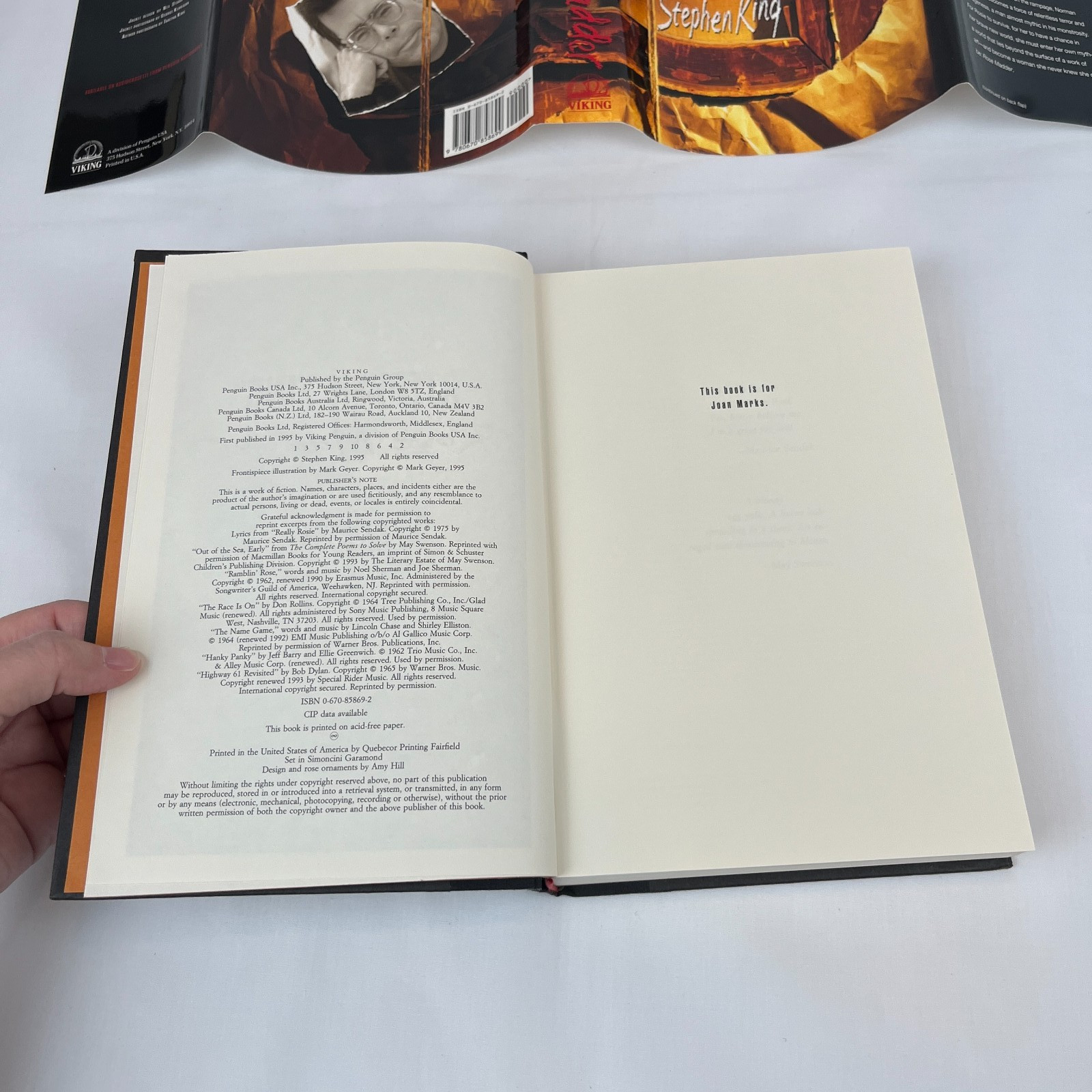Stephen King Rose Madder 1995 1st Edition 1st Printing Viking Hardcover DJ
