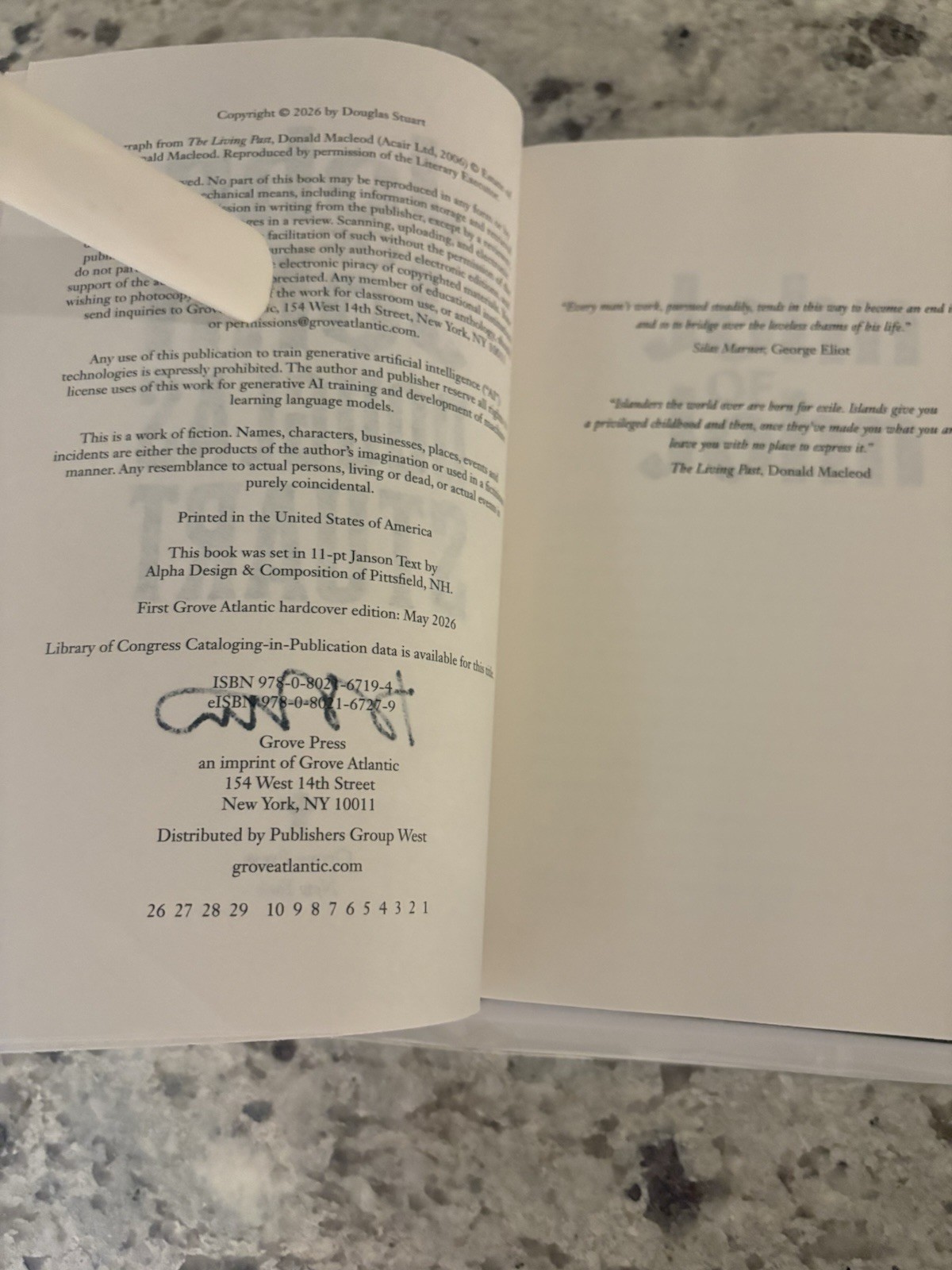 John of John by Douglas Stuart SIGNED TITLE 1st/1st Not A Book Club Cover