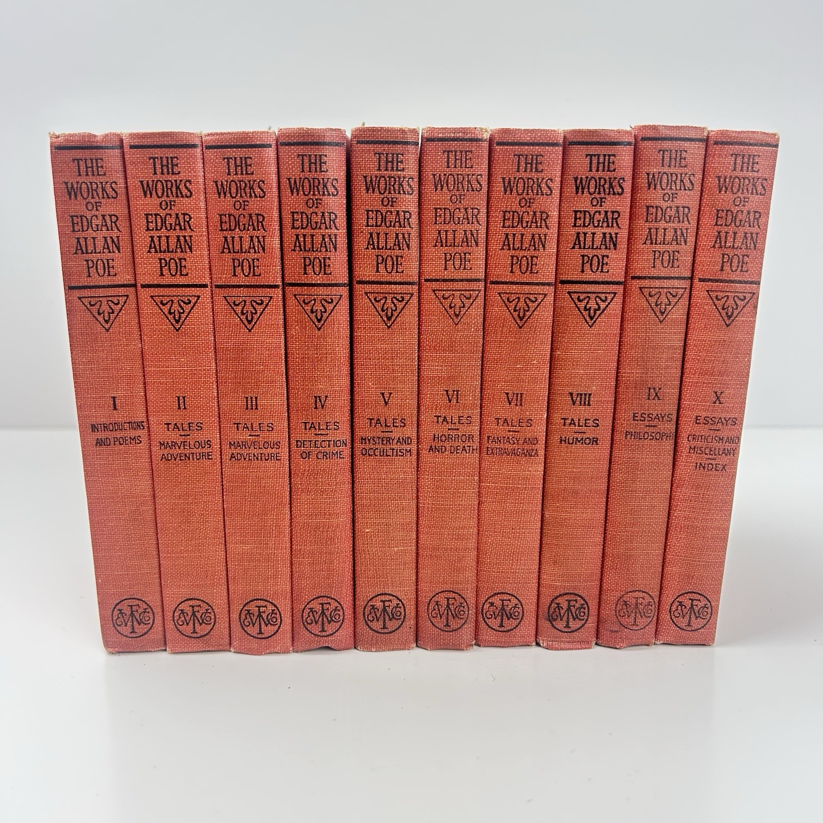 The Works of Edgar Allan Poe, Cameo Edition, Vols 1-10, 1904 Funk & Wagnalls HC