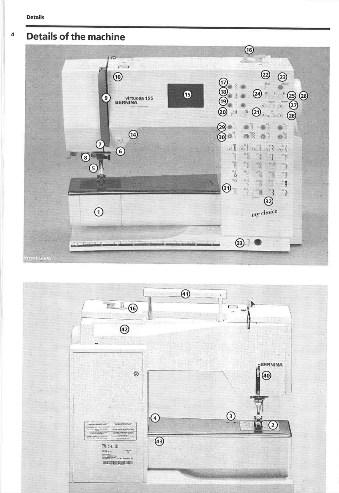 BERNINA VIRTUOSA 155 Sewing Machine User Manual USER Instruction Guide