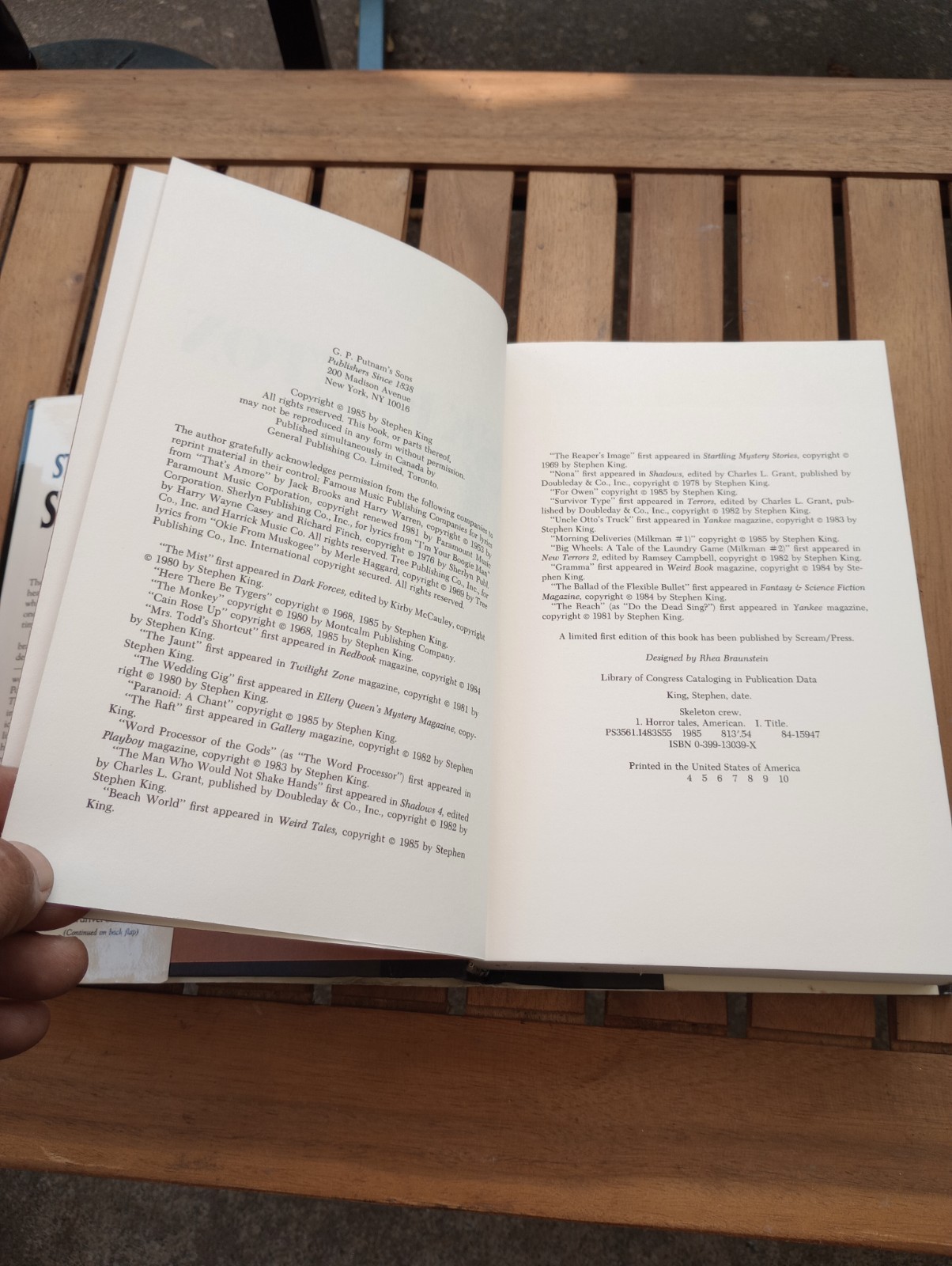 SKELETON CREW Stephen King Putnam 1985 Hardcover First Edition Archival Mylar