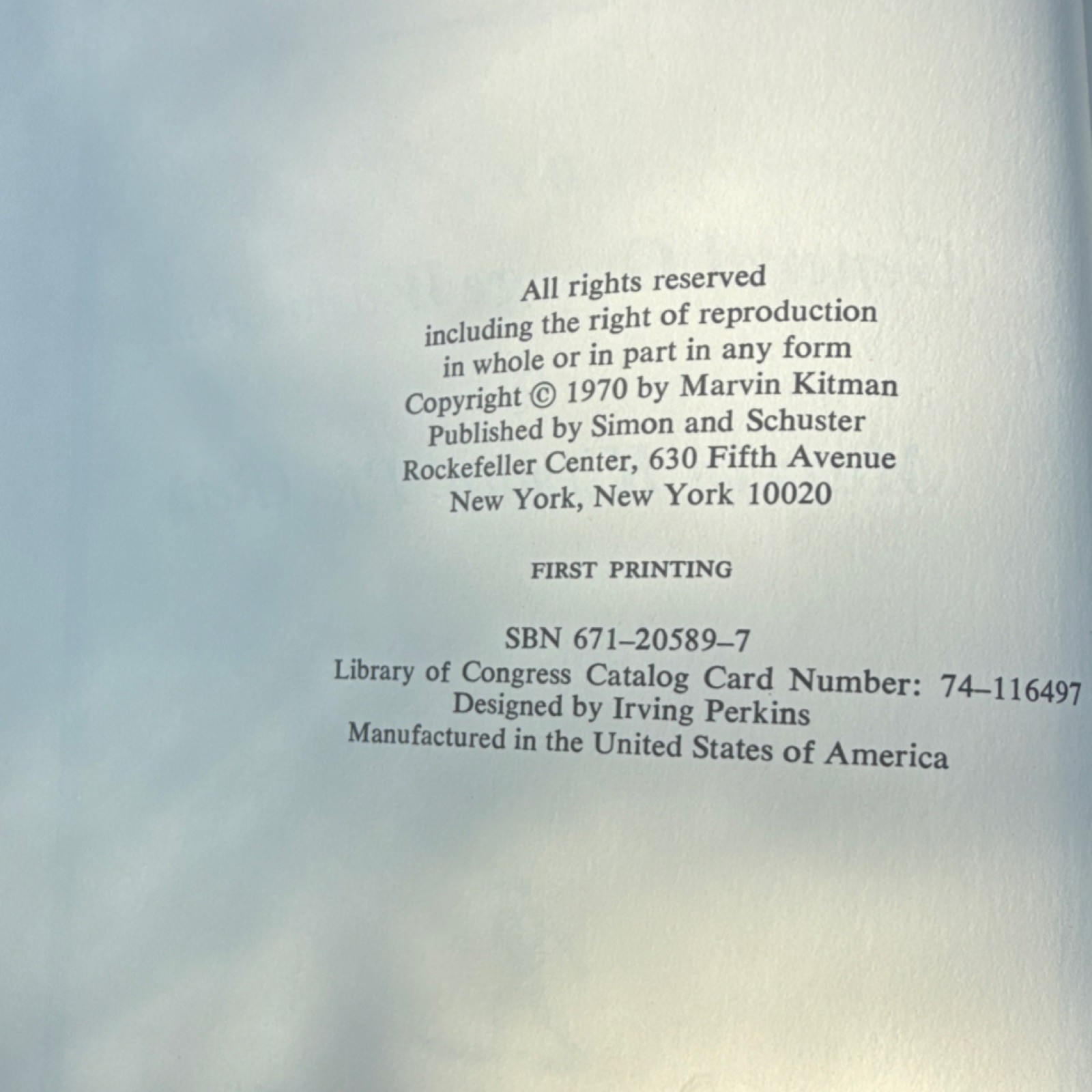 Simon and Schuster George Washington’s Expense Account Hardcover 1970