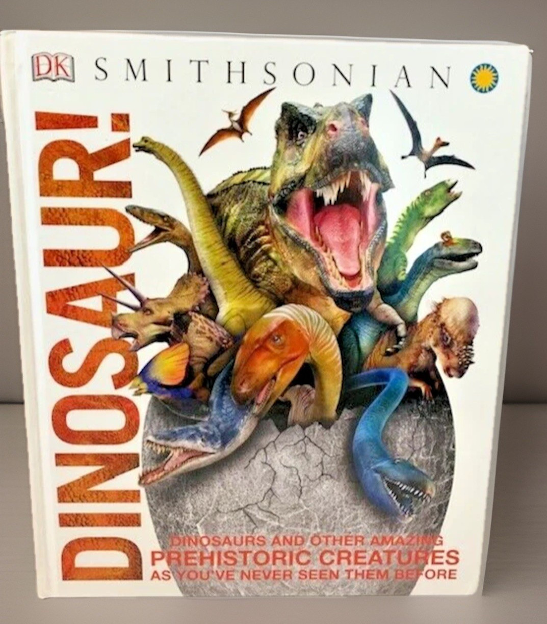 Dinosaurs Book Prehistoric Creatures 1st Ed Table Room Decor Staging Illustrated
