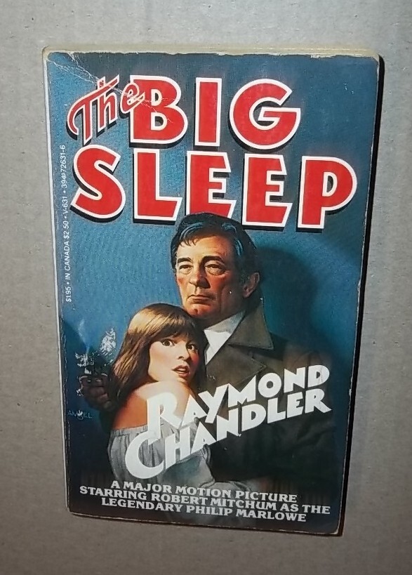 The Big Sleep by raymond chandler Vintage Books 1976 robert mitchum tie in cover