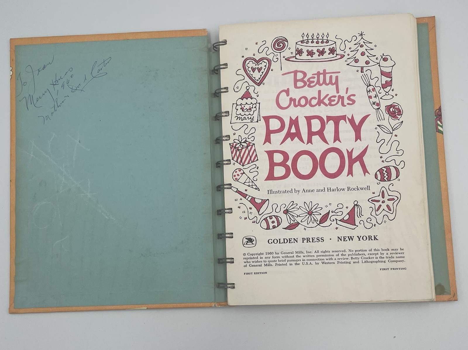 Betty Crocker’s Party Book Cookbook 1959 1st Edition 1st Printing Vtg Hardcover