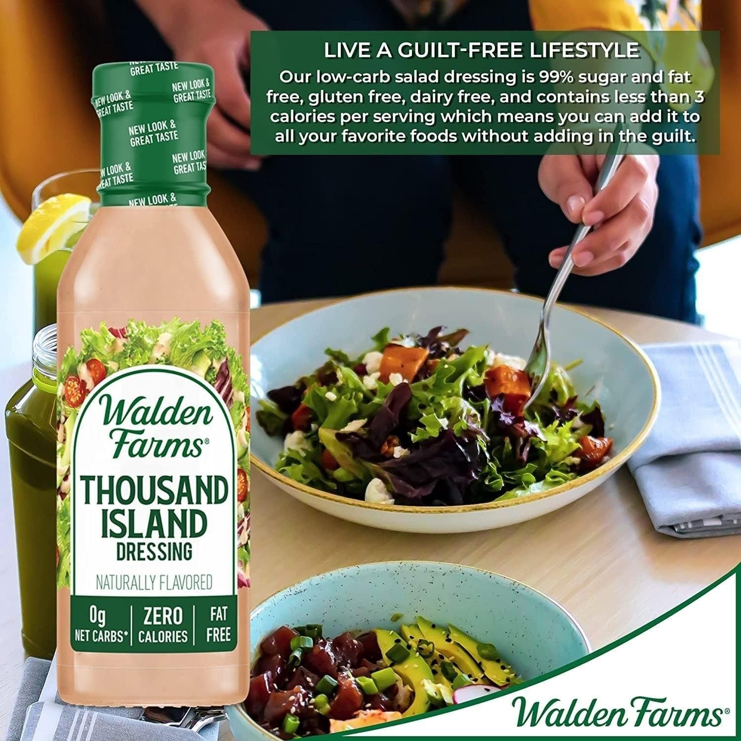 Zero-Calorie, Gluten-Free Thousand Island Dressing – 12 oz for Healthy Eating