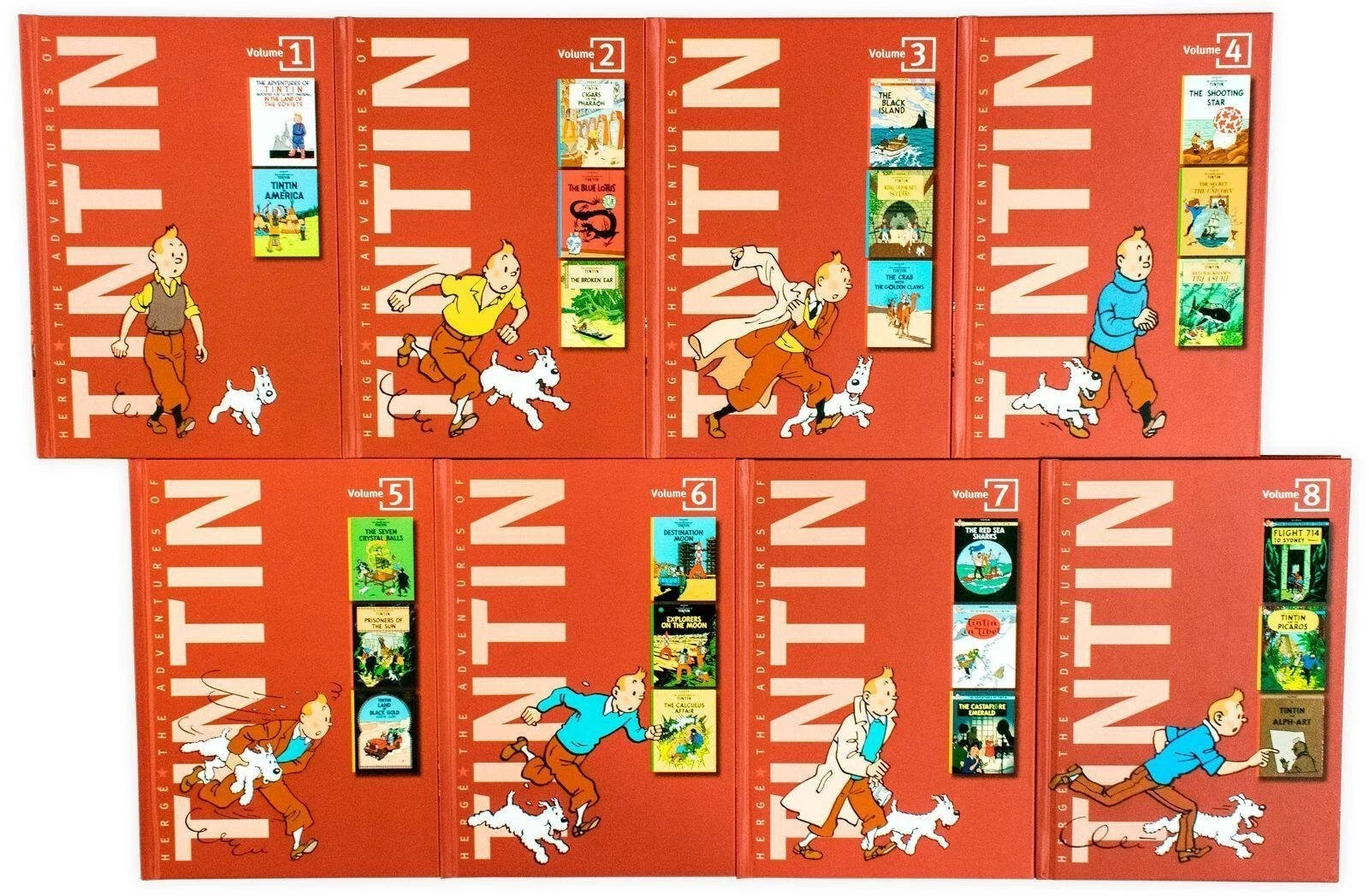 The Adventures of Tintin by Hergé: Compact Edition 8 Books Set – Ages 7+- HB